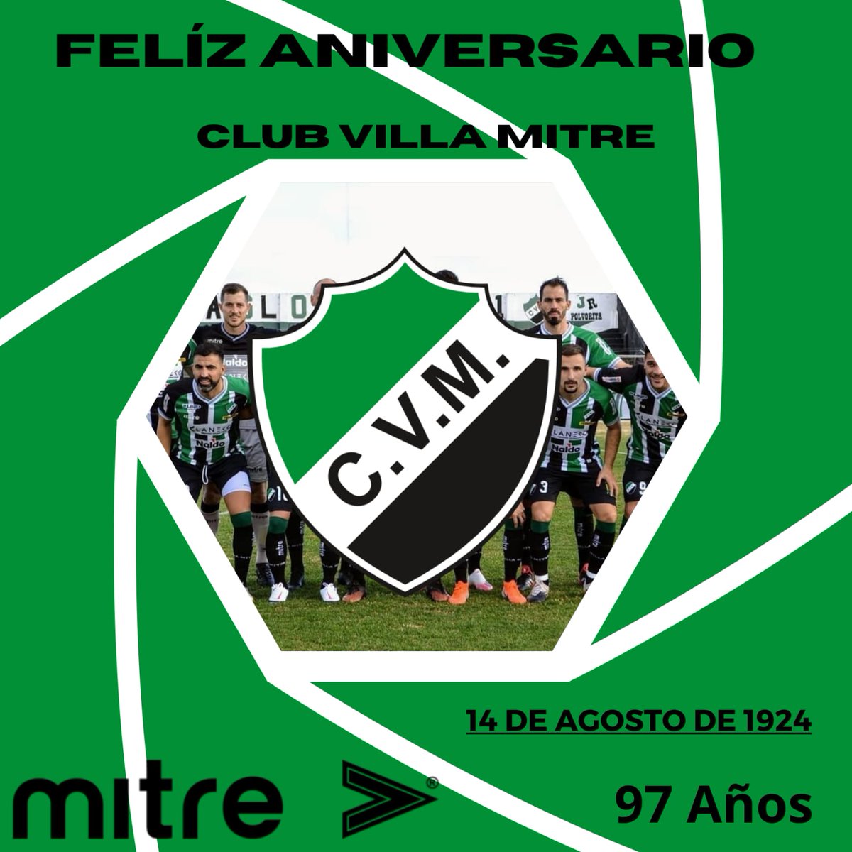 Muy felices 97 años al club <a href="/VillaMitreBB/">Club Villa Mitre</a> . Saludamos a sus hinchas, a la comisión directiva, jugadores, cuerpo técnico, empleados y a todos los deportistas que hacen de Villa Mitre un club de Élite.