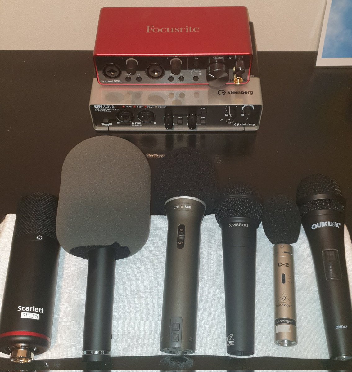 Had fun recording raw audio samples of all of these mics through both interfaces and the Q2U also via USB! 🎤🎙

Soon to be available as references available via the #womenonmic project.

What mic/s are you recording with this weekend and what are you recording?