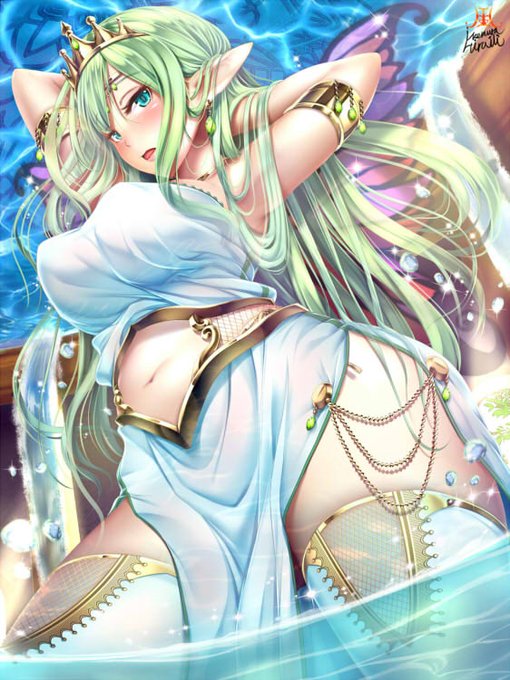 #青を見て体感温度をさげる
過去絵から「妖精の女王ティターニア」
新作のティターニアも現在制作中～。 