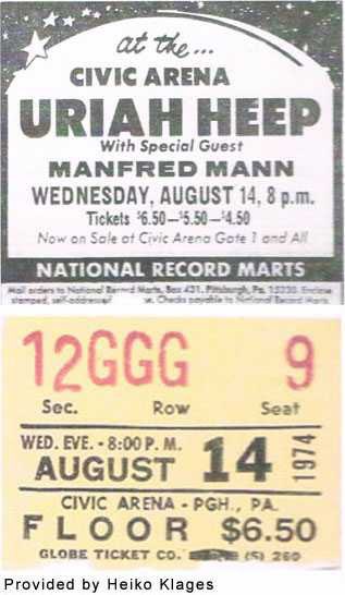 August 14, 1974 <a href="/rushtheband/">Rush</a> played their first show with #NeilPeart 🎓🥁🏍️ on drums at the Civic Arena in Pittsburgh Pennsylvania 🇺🇸 for the Rush tour. Uriah Heep and Manfred Mann's Earth Band also played.