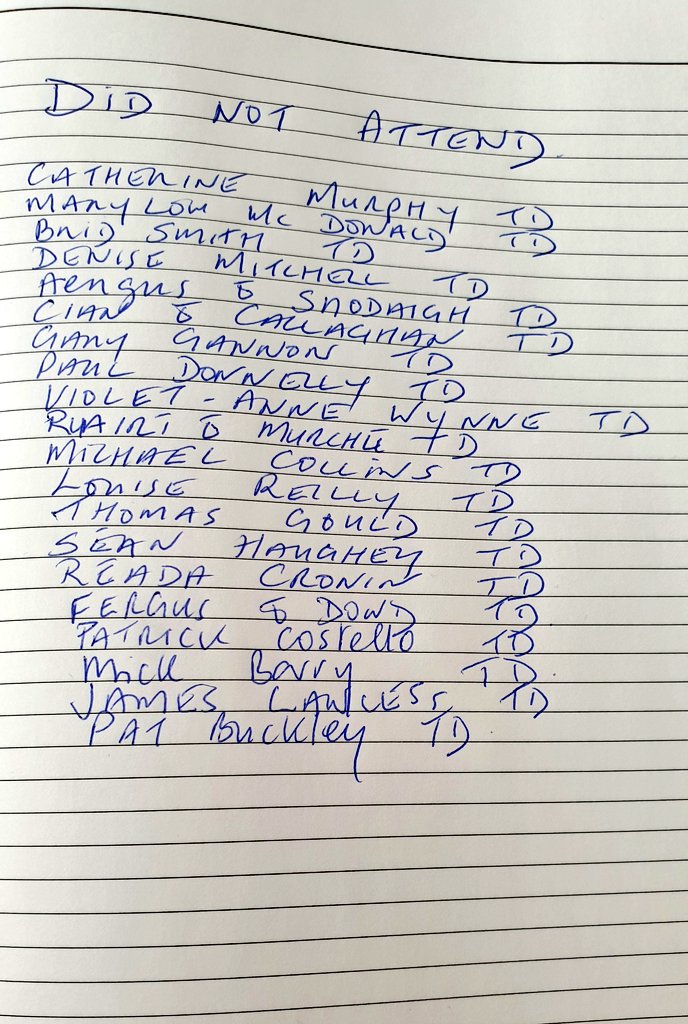 caulmick's tweet photo. Have to head out. 

Here are the current list of the names of TDs who did not go the the Merrion bash or get an invite.

Please add to it as the replies come in.

#MerrionGate 
#Merrion50 https://t.co/egeEzQxyde