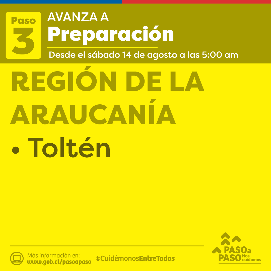 GobiernodeChile's tweet photo. 📣 RECUERDA:
A partir de hoy, las siguientes comunas avanzan a:

🟨 #Preparación
🟦 #Apertura

#SigamosCuidándonos y respetemos las medidas sanitarias 😷 Para saber en qué paso está tu comuna, visita 📲 https://t.co/udEI6KPiOL https://t.co/RLktzQ2EE5