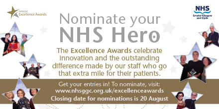 EXCELLENCE AWARDS 
With 6 days to go!  We're on the countdown! Get your nomination in now!
It’s time to celebrate excellence by nominating NHSGGC staff in the NHSGGC Excellence Awards visit: nhsggc.org.uk/excellenceawar… 
#NHSGGCstaff #NHSGGCExcellenceAwards #NominateYourNHSHero