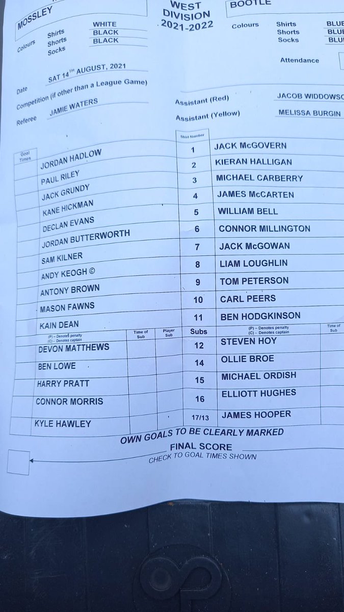 Bootle_FC's tweet photo. Today’s teams #upthebucks #prospice https://t.co/CxqGKbckGB