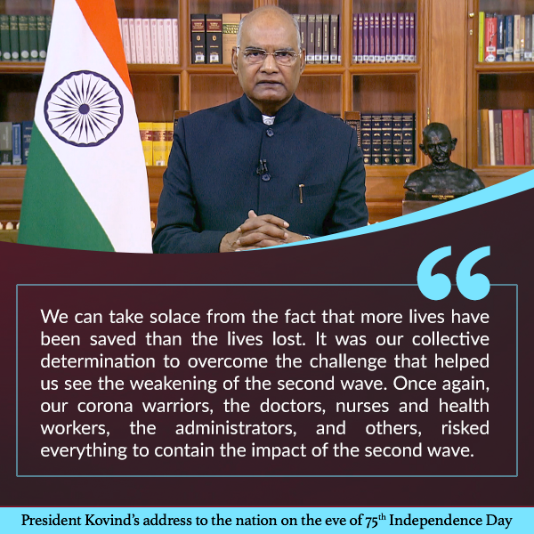 rashtrapatibhvn's tweet image. Our corona warriors, the doctors, nurses and health workers, the administrators, and others, risked everything to contain the impact of the second wave.