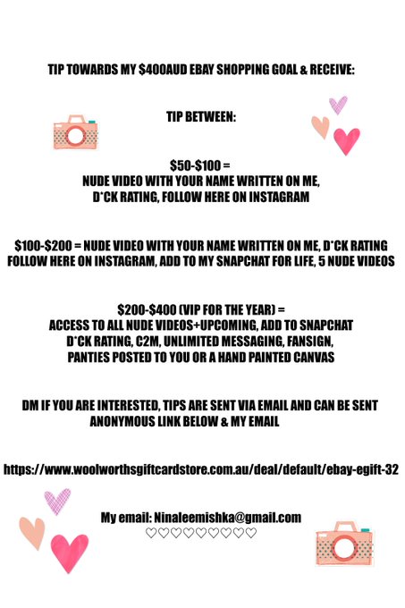 🚨🚨 ALERT 🚨🚨 CRAZY OFFER FOR THIS WEEKEND ONLY! TIP TOWARDS MY $400AUD EBAY SHOPPING GOAL. SEE PIC FOR<a href="/tag/goddess"class="tags"><span>#goddess</span></a><a href="/tag/tribute"class="tags"><span>#tribute</span></a><a href="/tag/camgirl"class="tags"><span>#camgirl</span></a>