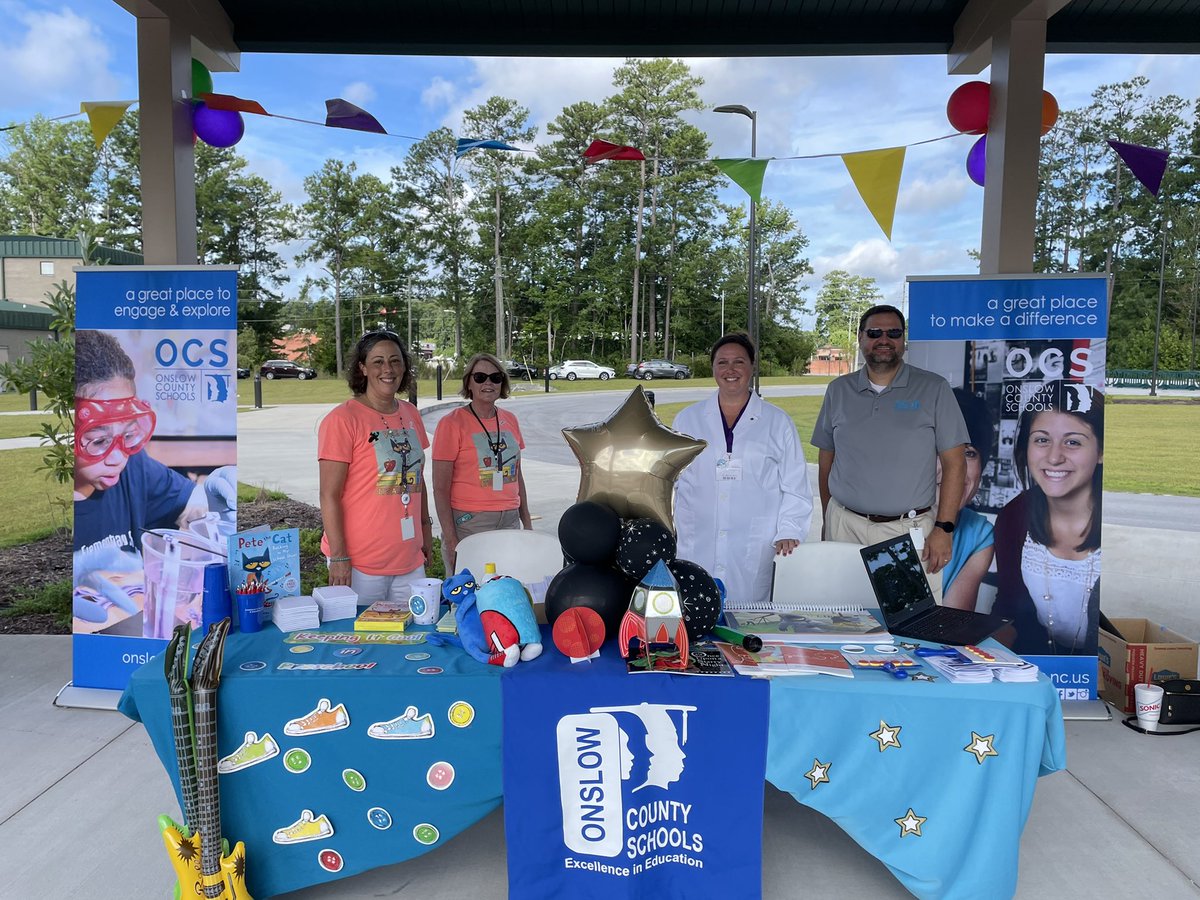All set up for the big back to school event at <a href="/camp_lejeune/">Camp Lejeune</a> Delalio Elementary School! Love <a href="/OnslowSchools/">Onslow County Schools</a> partnerships! #dli #global