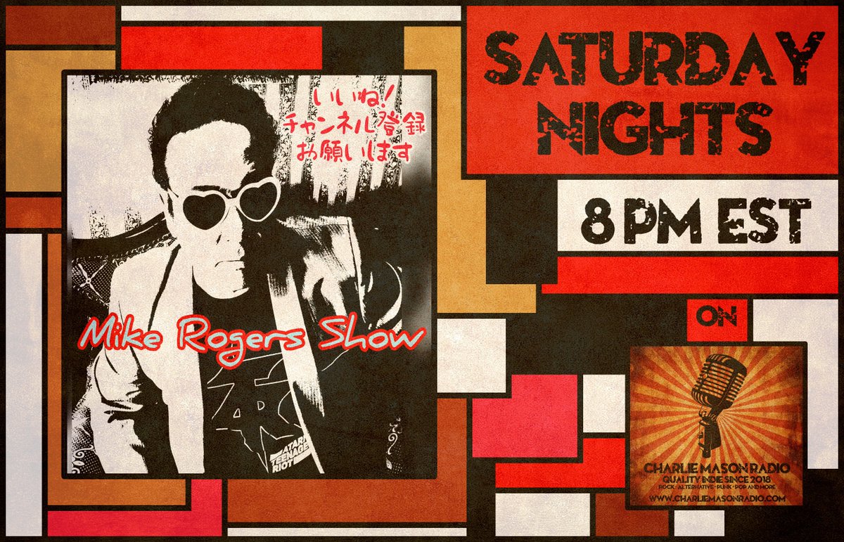 โโ๐ธโ๐๐๐ผ ๐๐ธ๐๐โ โ๐ธ๐ป๐๐ (@charliemasonva) on Twitter photo Saturday night gets better in 30 mins on charliemasonradio.com with a new episode of The Mikerogersshow <a href="/MRS897/">THE MIKE ROGERS SHOW</a>
Join @mikeintokyo2004 coming to you with the coolest indie tracks from Japan and more!
Tune in & let's bring real radio back on the world-famous Charlie Mason Radio Saturday night gets better in 30 mins on charliemasonradio.com with a new episode of The Mikerogersshow <a href="/MRS897/">THE MIKE ROGERS SHOW</a>
Join @mikeintokyo2004 coming to you with the coolest indie tracks from Japan and more!
Tune in & let's bring real radio back on the world-famous Charlie Mason Radio