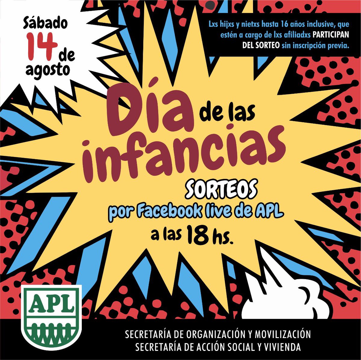 📌 Esta tarde nos sumamos todos a festejar el #DíaDeLasInfancias 🤗

¡Unite al vivo de Facebook de <a href="/APLCongreso/">APL</a>! 👇

facebook.com/AsociacionDelP…