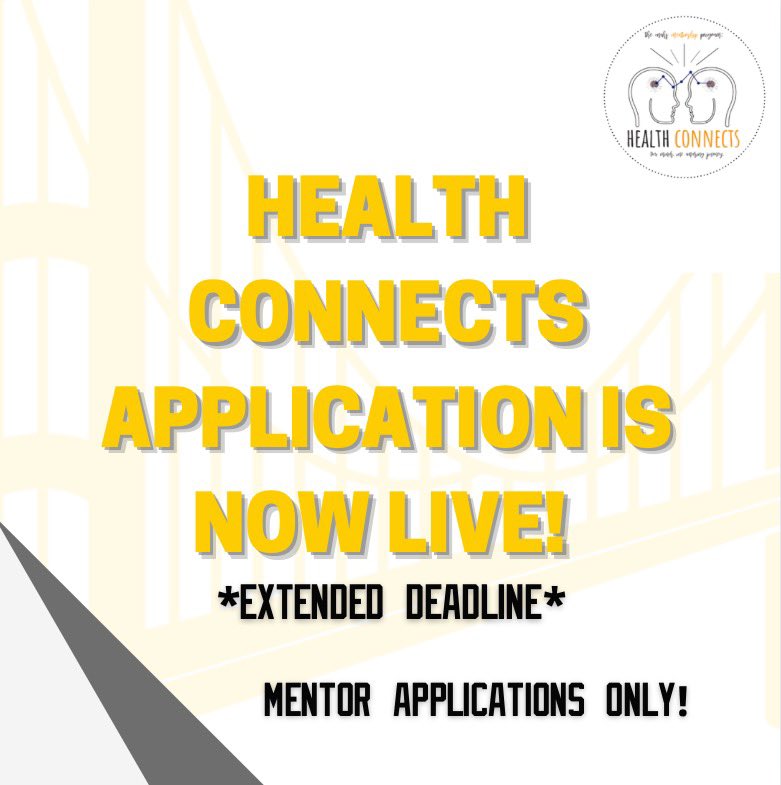 hconnectshu's tweet photo. The 2021-2022 HU Health Connects applications have been extended for MENTORS! Be sure to apply to receive a mentee for this semester! Check for the link in our bio! The applications close August 17th, 2021 at 11:59 PM! 💛🤍 https://t.co/aSLwWm1aOh
