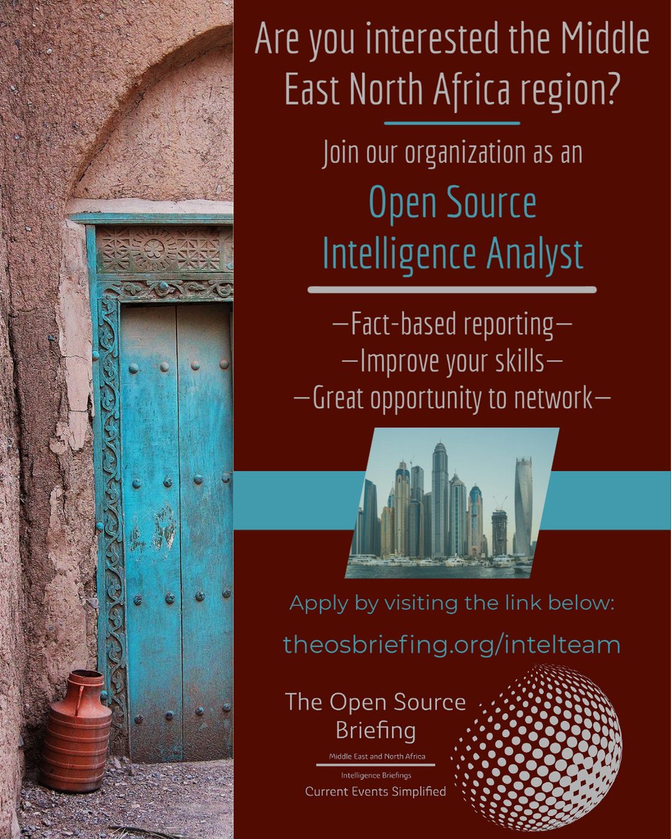 theosbriefing's tweet photo. Join our organization as an Open Source Intelligence Analyst! Apply to join by clicking the link below.
https://t.co/DCPxgJCbtZ https://t.co/aL5QalOITr