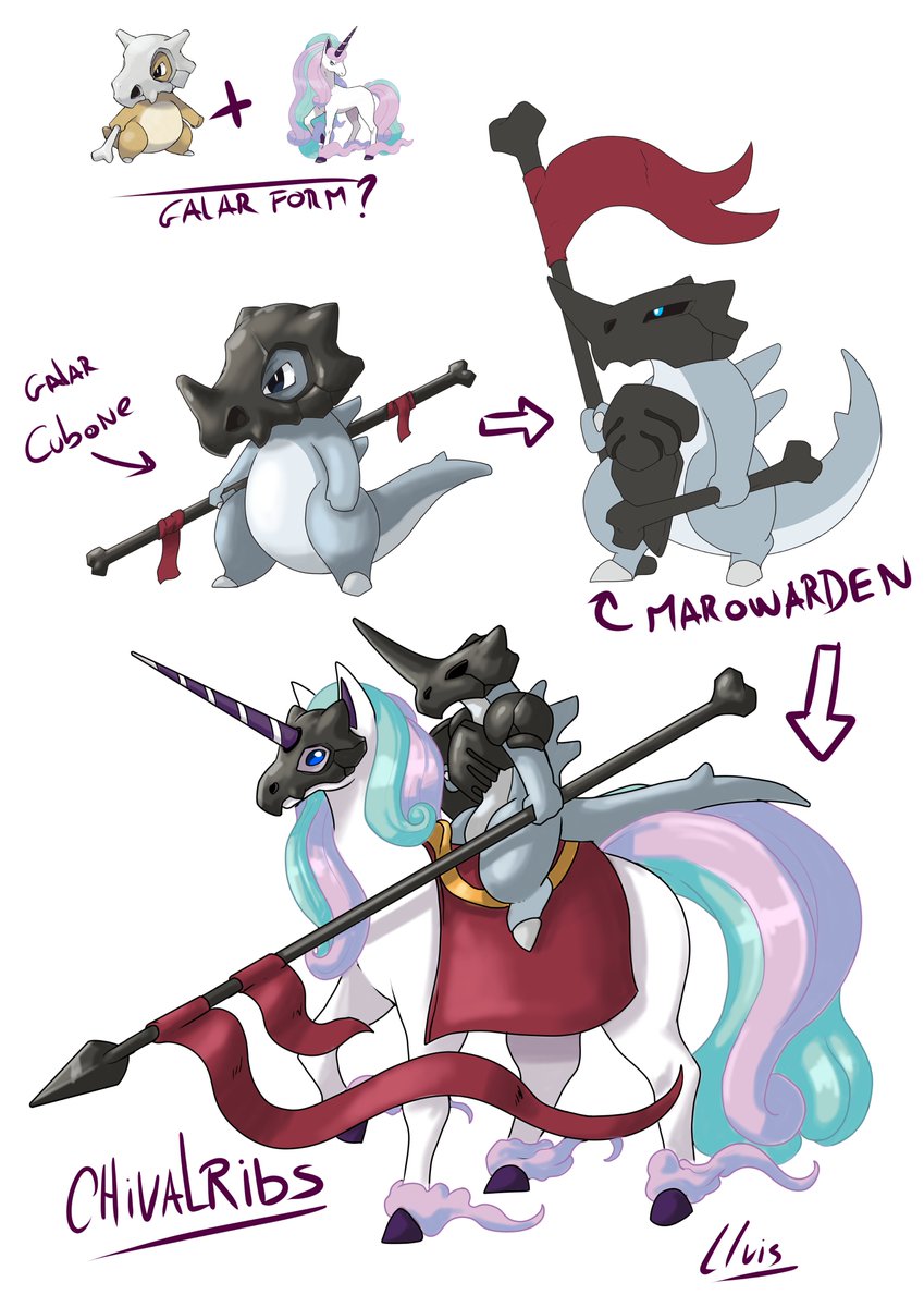 LluisAbadias's tweet photo. Just a dumb concept or maybe the best idea I've ever had who knows 🤷♂️
#cubone #rapidash #pokemon #fanart #fanevolution #galar https://t.co/3gcLFcUiBL