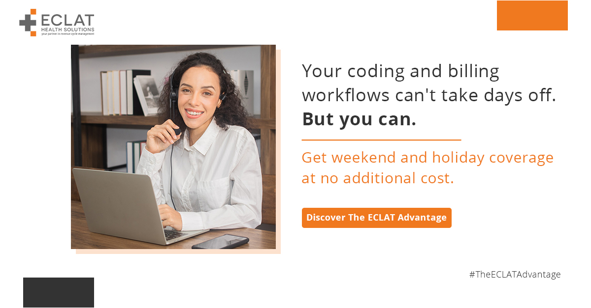 EclatHealthSol's tweet image. Weekends and holidays are meant for relaxing. Let our team of revenue specialists take care of your workflows while you enjoy peace of mind.

hubs.la/H0V7Ndy0

#TheECLATAdvantage #MedicalCoding #MedicalCodingExperts