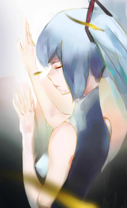 #miku100 - Studying Rei-17's Style. I love how they do colors so much#HatsuneMiku #VOCALOID #illust 