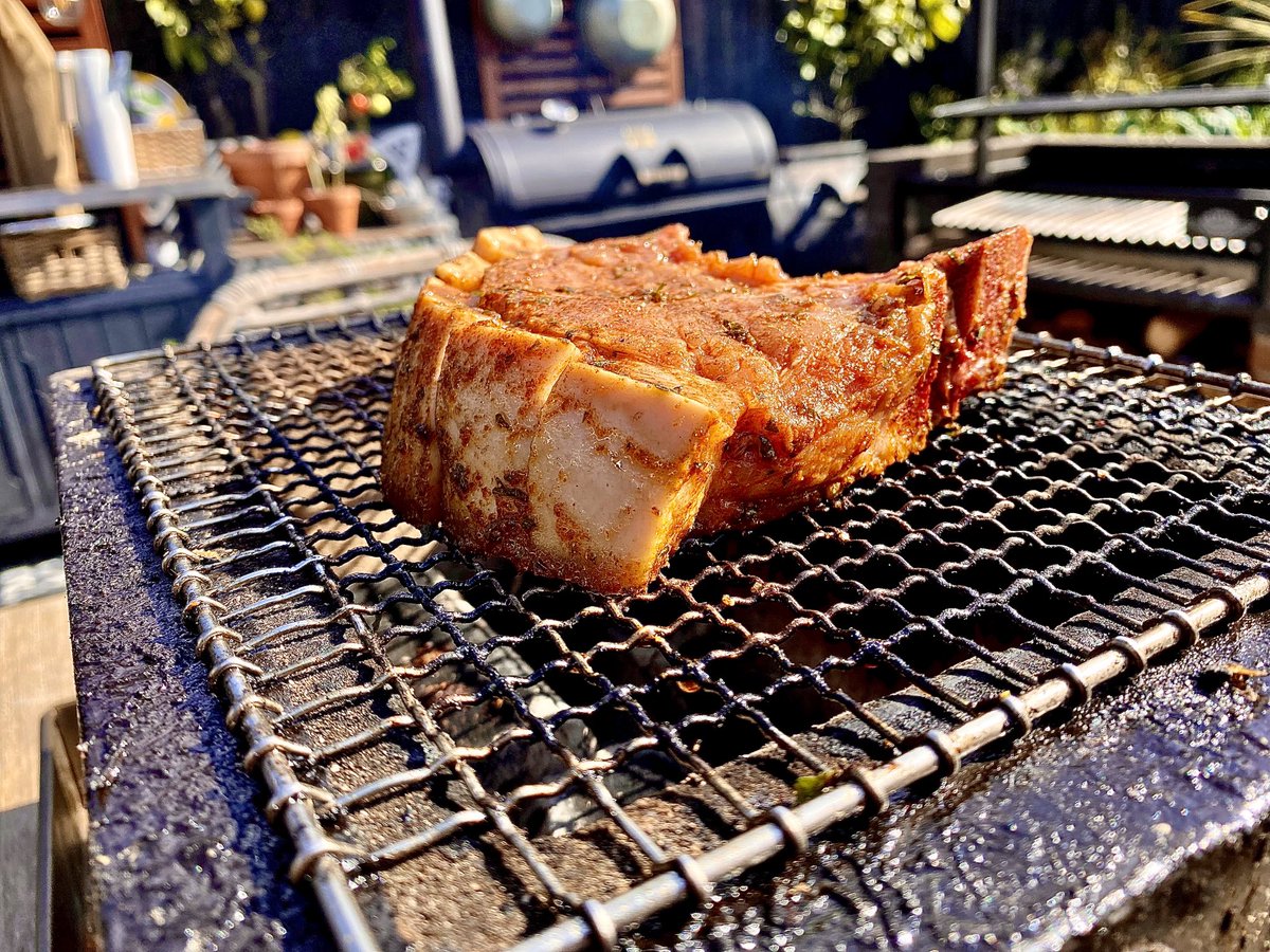 Thick pork chop
Mexican flavours 
Japanese heat 

#bbq #bbqpork