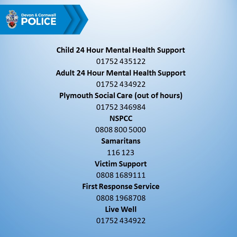 DC_Police's tweet image. Community drop in centres open for Keyham residents at St Mark’s Church and Ford Primary School in #Plymouth from 10am to 5pm tomorrow.

Organisations will be on hand to offer support as well as signpost members of the community to further services. 

Contact details are: