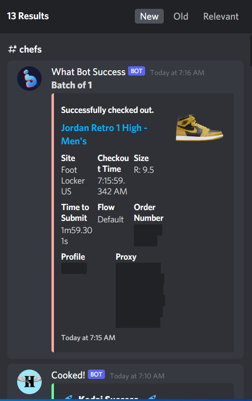 Holykicksca's tweet photo. Thank you @KodaiAIO @KodaiSuccess, @whatbotisthis @whatbotsuccess  10 checkouts with @GeekProxies 1 with @hammerproxies and 2 with @DonutProxies. : ) https://t.co/h0xx6kqHvZ