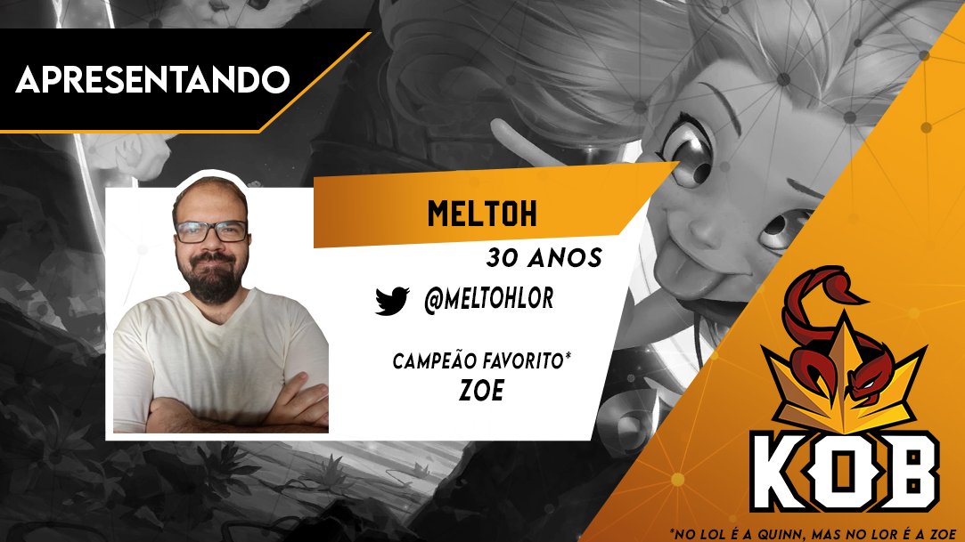 Se você acompanha os torneios semanais, com certeza já viu esse nick. Meltoh entra pra KOB quentíssimo e com vários tops na conta, cuidado quando for enfrentar esse jogador nos torneios da comunidade, hein?

Ele também tem um canal no youtube, bityli.com/ZAZdP, chega lá!