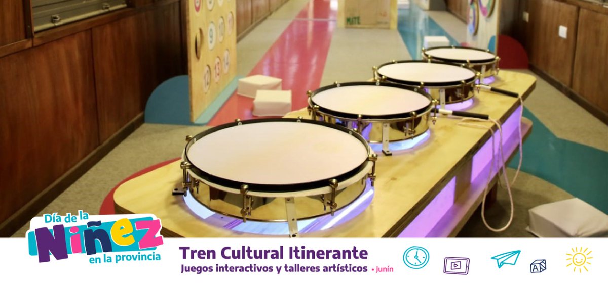 CulturaPBA's tweet photo. 🚂 Este domingo te invitamos a celebrar el #DíaDeLaNiñez en el Tren Cultural Itinerante en #Junin.

👉🏻 Tenemos dos coches exclusivos para las infancias con talleres artísticos 🎨 y juegos interactivos 🕹️

📍Te esperamos de 9hs a 13hs y de 14hs a 17hs en la Estación de Junín. https://t.co/ZK9JQe8QS6