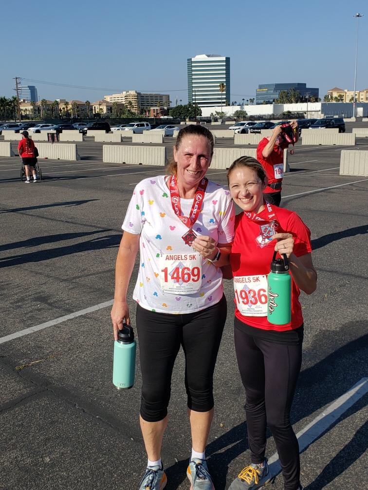 LPLionsTK504's tweet photo. Mrs. Mann &amp; Mrs. Sevilla exhibiting the IB Learner Profile Attribute BALANCED by running the Angels 5K Fun Run! @laspositaslions @Angels https://t.co/dhV88bP6SZ