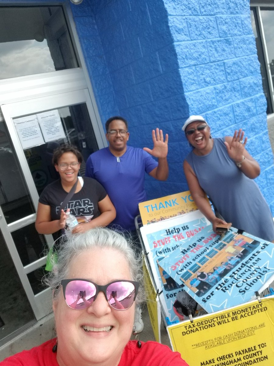 RCSBTsROCK's tweet photo. Booker T. Washington Learning Center and the Human Reaource Department  Stuffing the Bus at the Eden Walmart!!    
@RCS_NC
#RCSROCKS
#stuffthebus4rcs
@johnsoncontrols
@Walmart https://t.co/WPWrS11kOE