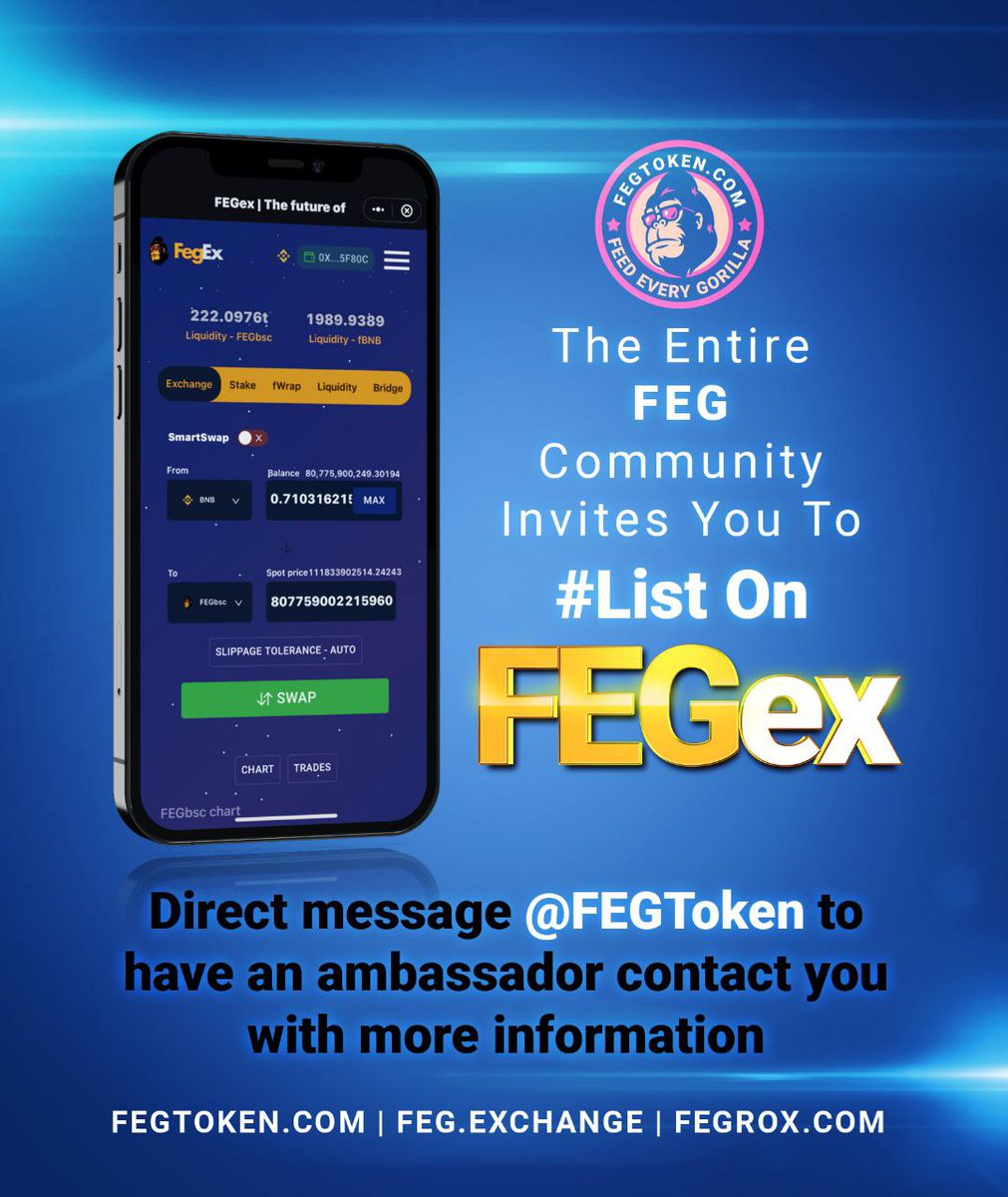 FegMillionaire's tweet photo. Ste_Cha_FEG: RT @handthatbitesuk: I invite @Cardano token to join FEGex! DM @FEGToken now so an ambassador can contact you right away!
#cardano $ADA #CardanoADA
#ListOnFEGex #WhenFEGex #BinanceSmartChain #cryptocurrecy #bitcoin #Ethereum #bnb @RTRcryp… https://t.co/nIYcLManMS