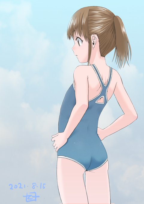 意味なく水着(お腹絶不調 