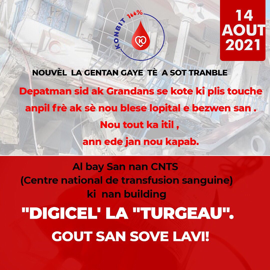 🆘🏥🩸Appel a solidarité, gout san sove lavi. An nou ede  viktim gran Sid yo. 🆘🏥🩸