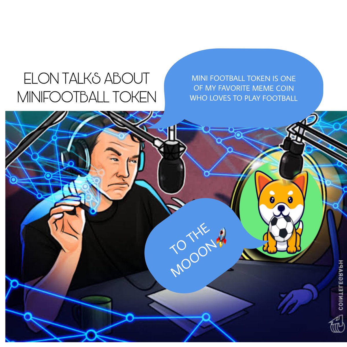 Mrhatcalls's tweet photo. @elonmusk is doing a podcast with mini footbal token @minifootballbsc talking about him favourite meme coin🚀🚀🚀 https://t.co/Kr6xB2BgWH