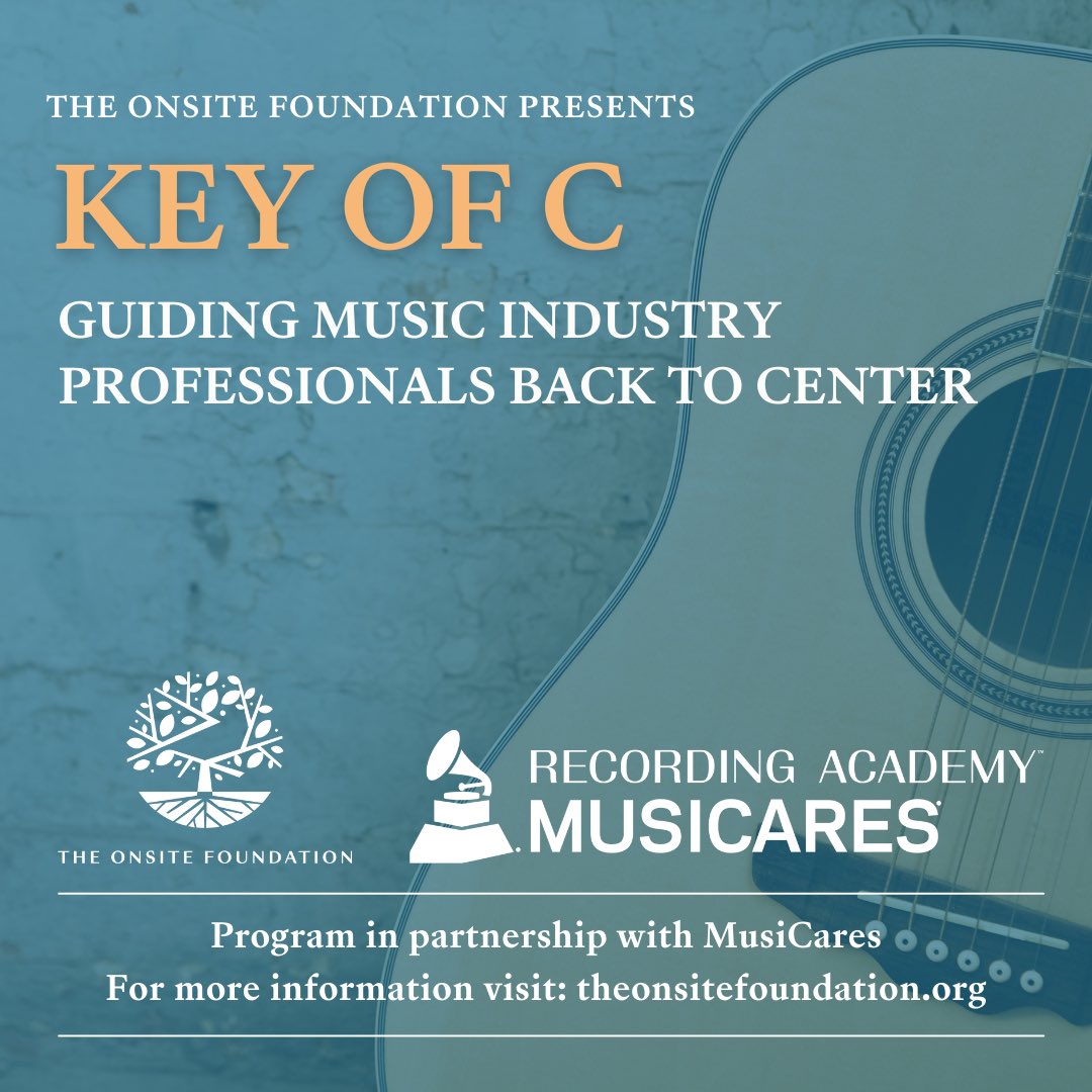 The Key of C is designed to help music industry professionals affected by COVID-19 process the trauma and sense of loss from the past year, break the cycles that keep them stuck and unable to move forward, and provide a new sense of clarity and direction. theonsitefoundation.org/musicares