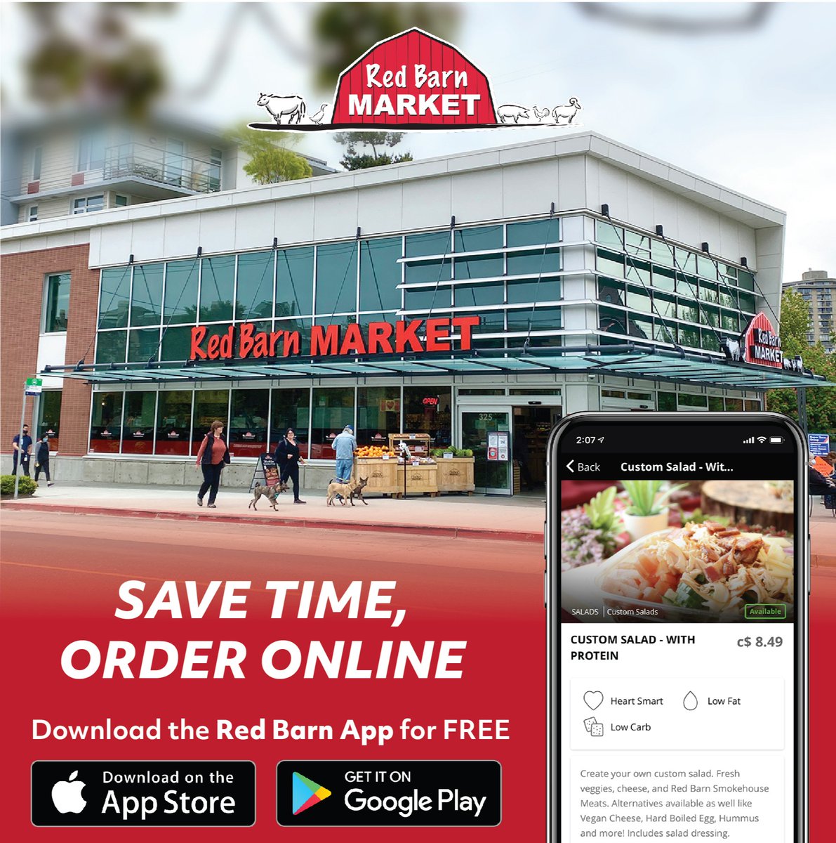 RedBarnMarkets's tweet photo. 🤔Have you tried the Red Barn App?  
Order Sandwiches, Wraps, Salads and more! 🥪
Customize them just they way you like

Order from James Bay today!
👉Download https://t.co/La8u1BRL07

#yyj #Jamesbay  #redbarnmarket #shoplocaleatlocal https://t.co/TKdHmGZR2c