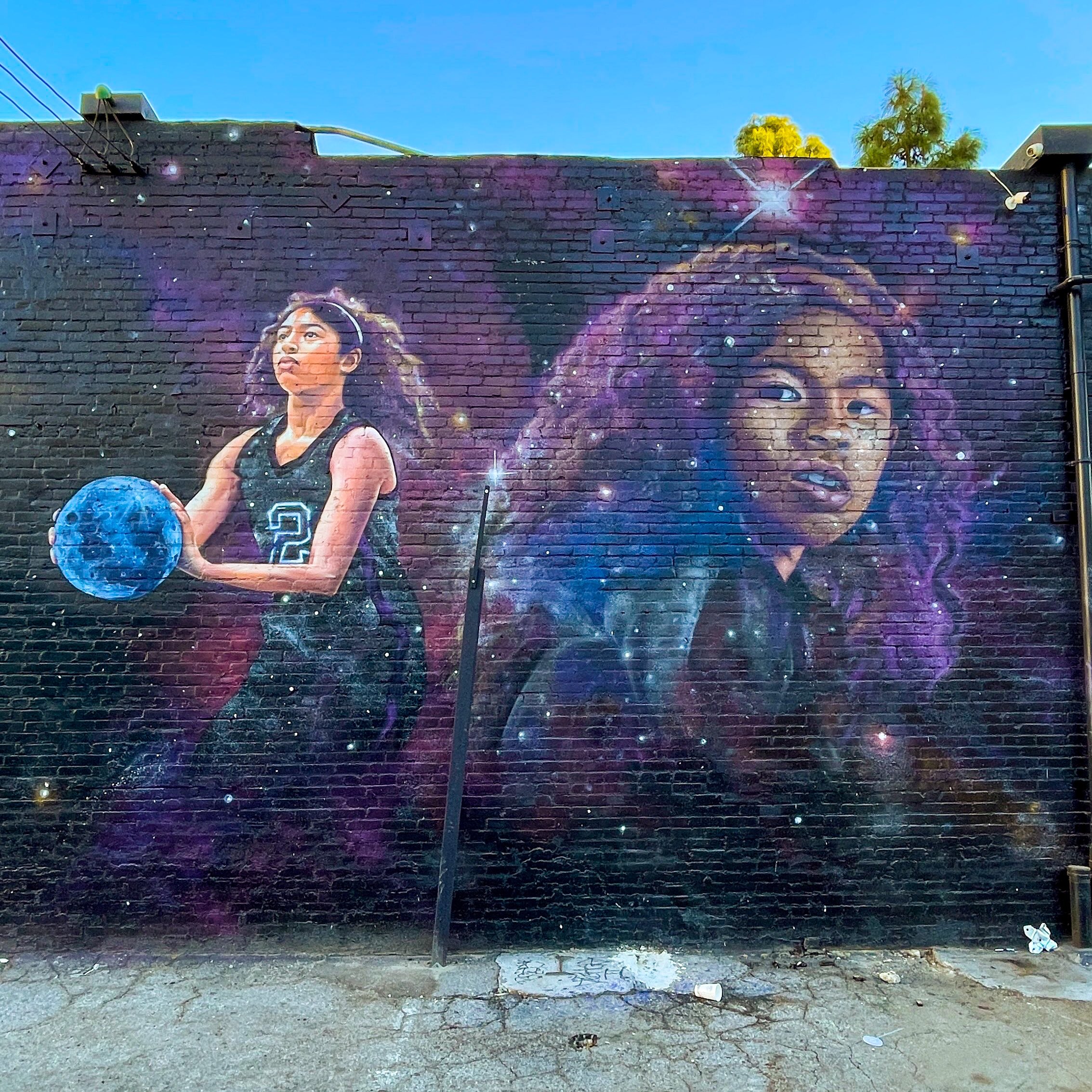 In honor of 2/24, for Kobe and Gianna Bryant 🙏 2 ♾ 24 Slide 3 mural at  3707 S Hill St, Los Angeles Slide 5 mural at 400 W Pico…