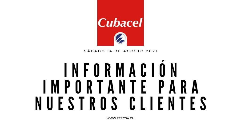EtecsaServicios's tweet photo. |@ETECSA_Cuba| informa a sus clientes que debido al terremoto ocurrido en la región han sido afectados algunos enlaces internacionales ubicados en el área que prestan servicios a Cuba. Como consecuencia es probable que pueda percibirse inestabilidad del servicio de conexión... 👇 https://t.co/5nnjc3FcQ9