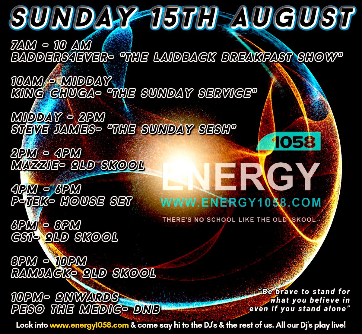 energy1058's tweet photo. ⚠️ #Energy1058 
yo Twitter what’s going on 
WE GOT YOU THIS ⬇️⬇️
brighten yer Sunday up LIVE FROM 7️⃣am come
say Ello ! 👋🏽
•
Listen live ► https://t.co/kXhpDk1khi
or https://t.co/k3zPGk9PGb
Lock in or come say hi in the chatroom https://t.co/kXhpDk1khi
#oldskool #houseset https://t.co/pJTFOg1QF8