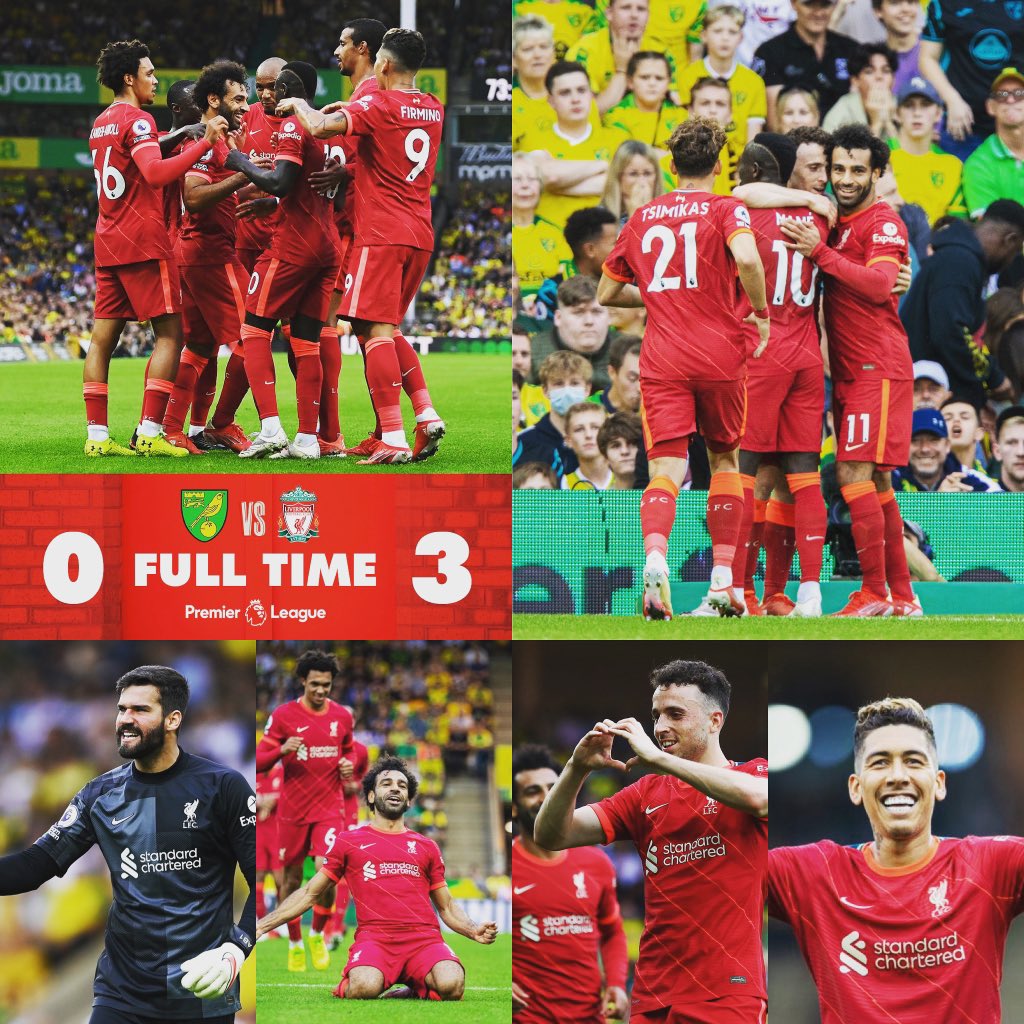 Liverpool starts the season with a decisive win over Norwich. Three beautiful goals by <a href="/DiogoJota18/">Diogo Jota</a>, Firmino &amp; <a href="/MoSalah/">Mohamed Salah</a>. Mo broke another Premier League record as the first player to score 5 successive opening day goals. 
Remarkable saves by <a href="/Alissonbecker/">Alisson Becker</a> to keep the clean sheet