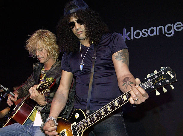 Duff McKagan and Slash in Culver City, California, 2004. 
Photo by Chris Weeks
