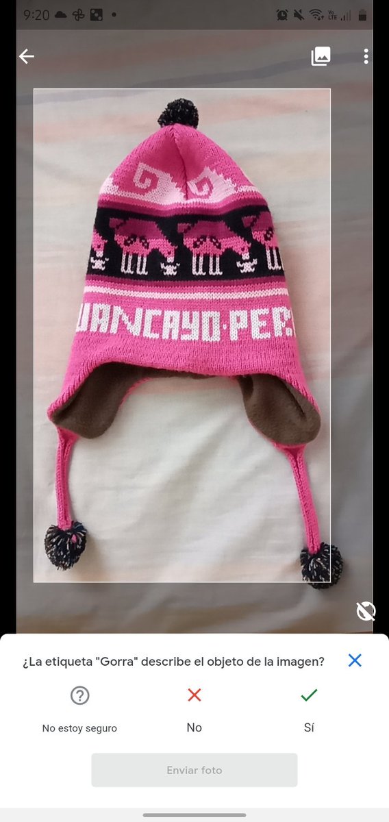 I help the Google Crowdsource smart camera recognize things from my country, here we have the Chullo (garment of the Peruvian highlands), it says it is a hat but no. #GoogleCrowdsource  #ShareYourWorld