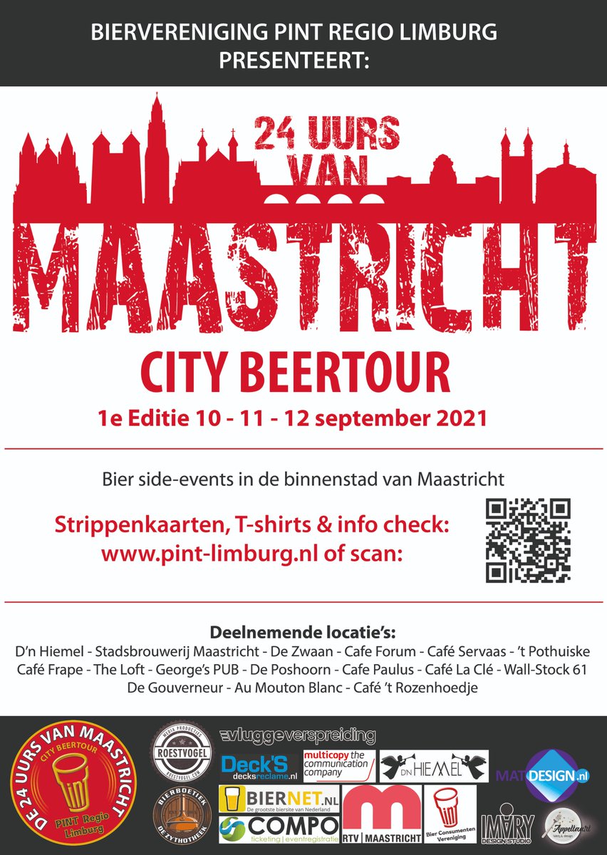Kom je deze poster tegen dan is het 24uurs promoteam langs geweest om het biergeloof te verkondigen. 
Check onze website voor alle info: pint-limburg.nl/24uurscitybeer…

Tot de 24uurs City Beertour!!