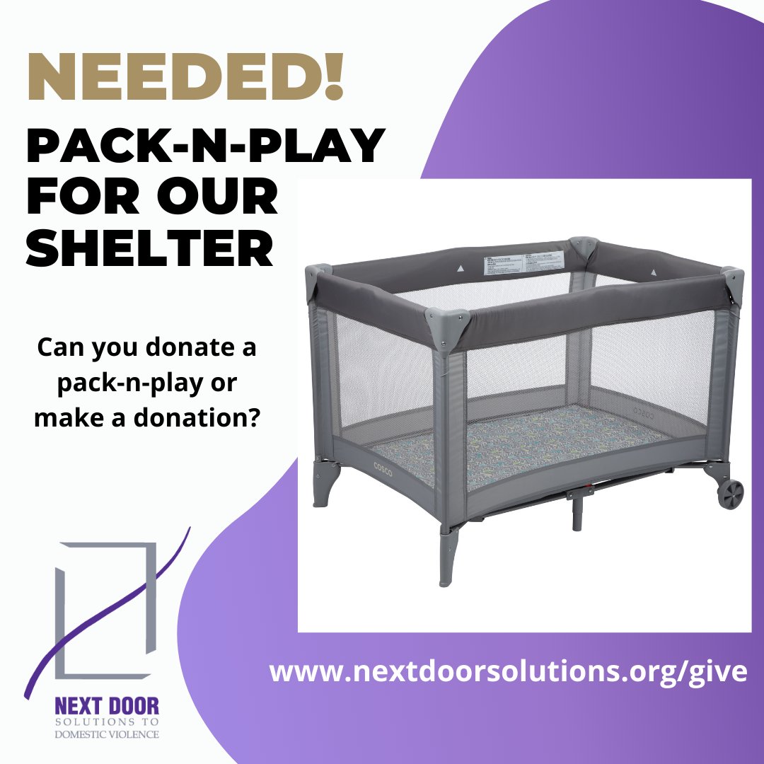 NDSolutions's tweet photo. Our shelter has an urgent need for a Pack-n-Play. Can you donate one? 

We can only accept new items at this time.
Thank you for your support!

#donate #give #support #packnplay 
#violenciadomestica #ListenBelieveSupport #domesticviolence #HopeLivesHere #domesticviolenceawareness https://t.co/lUHwDEDpzy