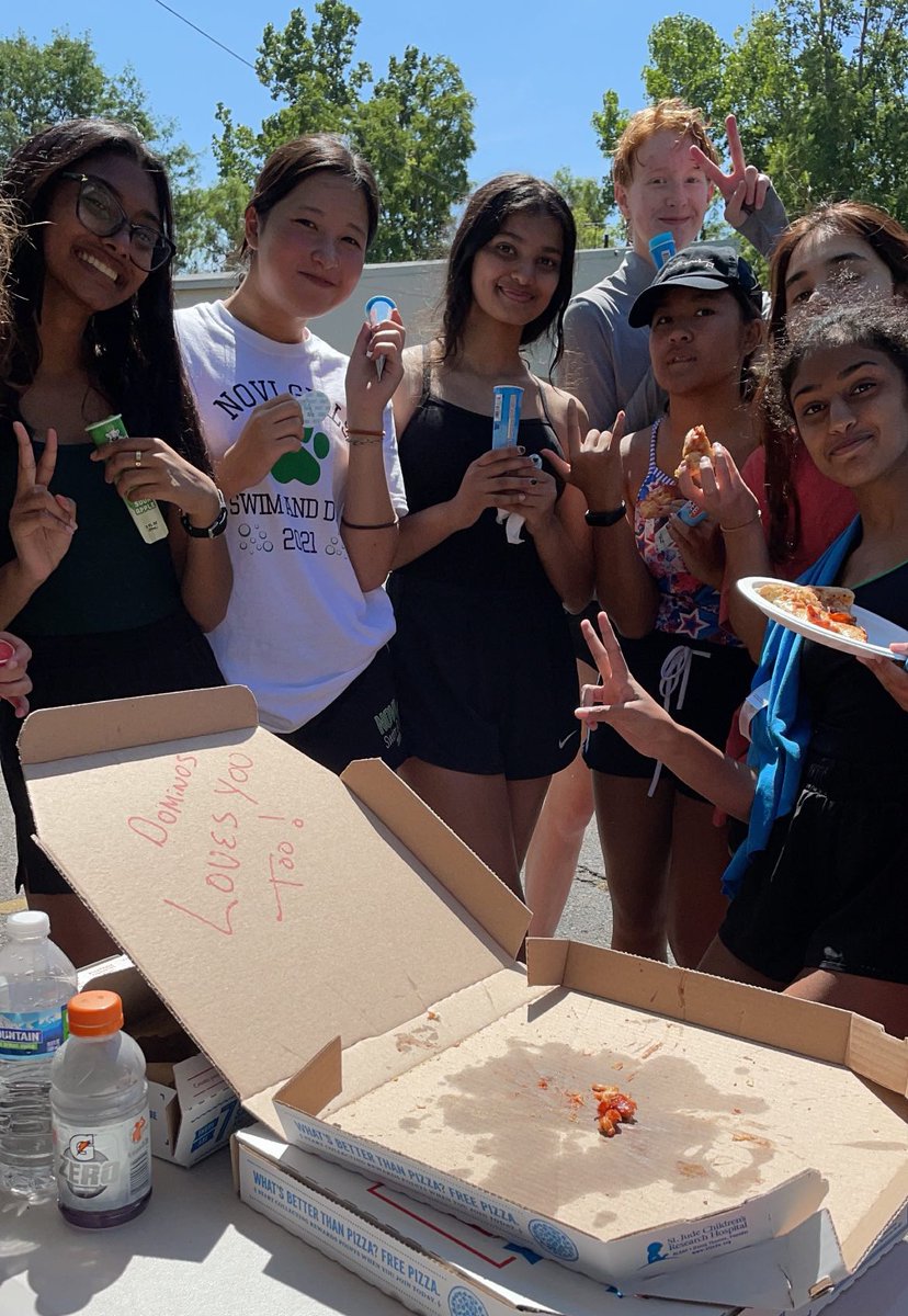 The Novi Girls Swim &amp; Dive team would like to thank <a href="/dominos/">Domino's Pizza</a> for coming to our car wash to deliver free pizza and pretzel bites!! The girls really appreciated it!!!