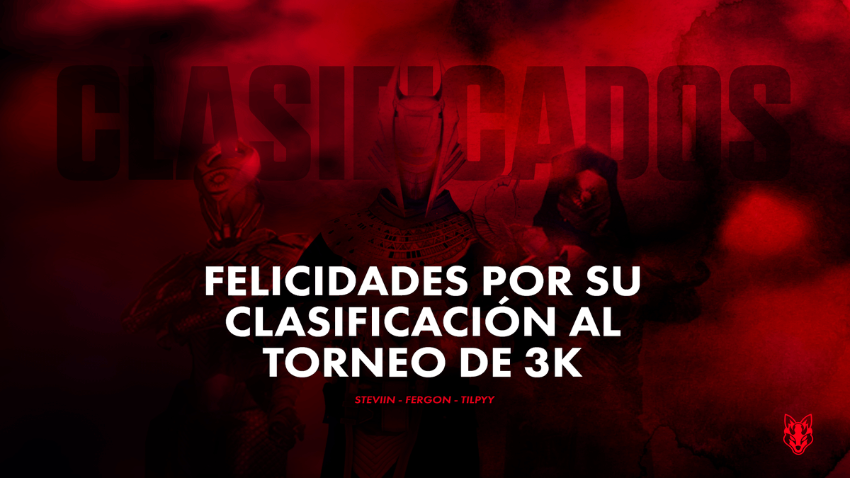 ¡Felicidades! @steviin_ , <a href="/Feergon__/">Fergon</a> &amp; <a href="/tilpyy/">Tillpyy_</a>  por su clasificación al torneo de 3K el día de hoy, estarán jugando el torneo este sábado 21 de agosto. Estamos orgullosos de ustedes 🤝.

#WEAREDEMISED