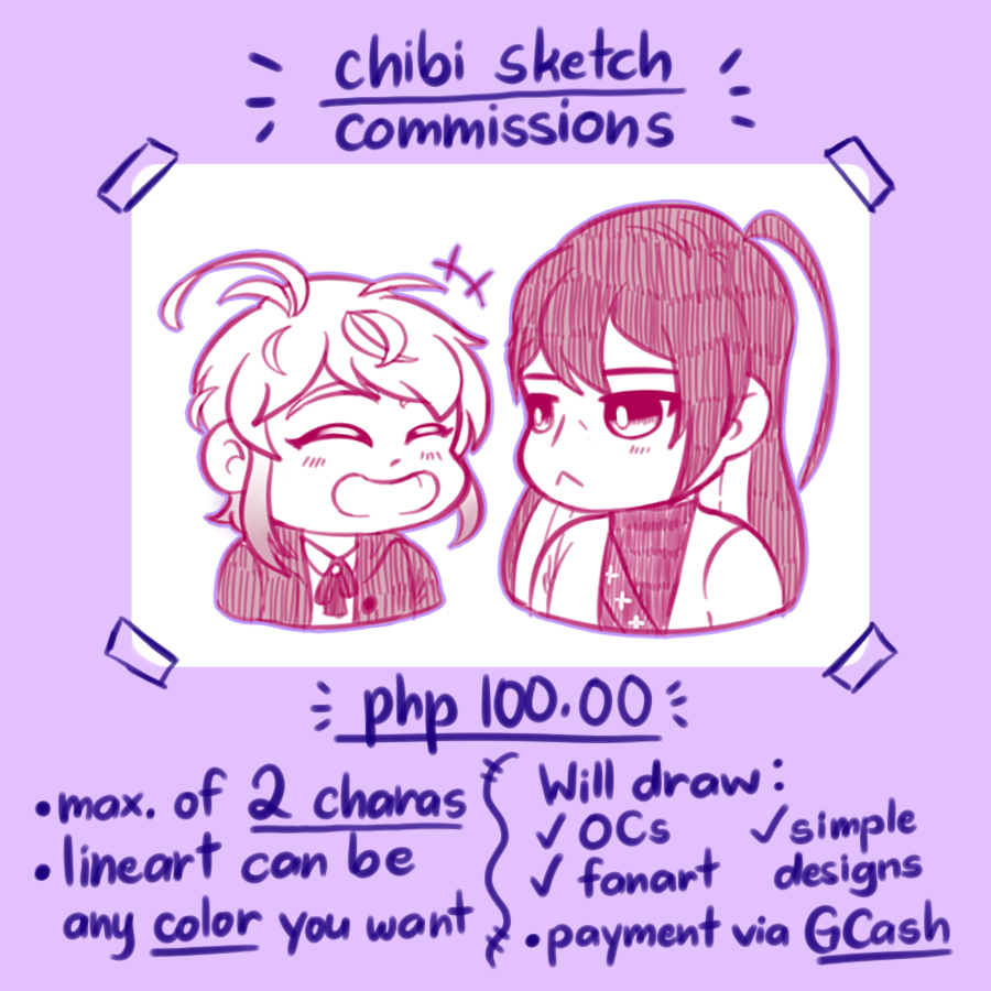 ☕️✨ Chibi Sketch Commissions are OPEN ☕️✨
RTs are greatly appreciated. 🙏

It's my first time to open comms, so I feel a little bit nervous. Still, I'm forever thankful for everyone's support. 🙇‍♀️💕

DM me for inquiries. [PH local only] ✨