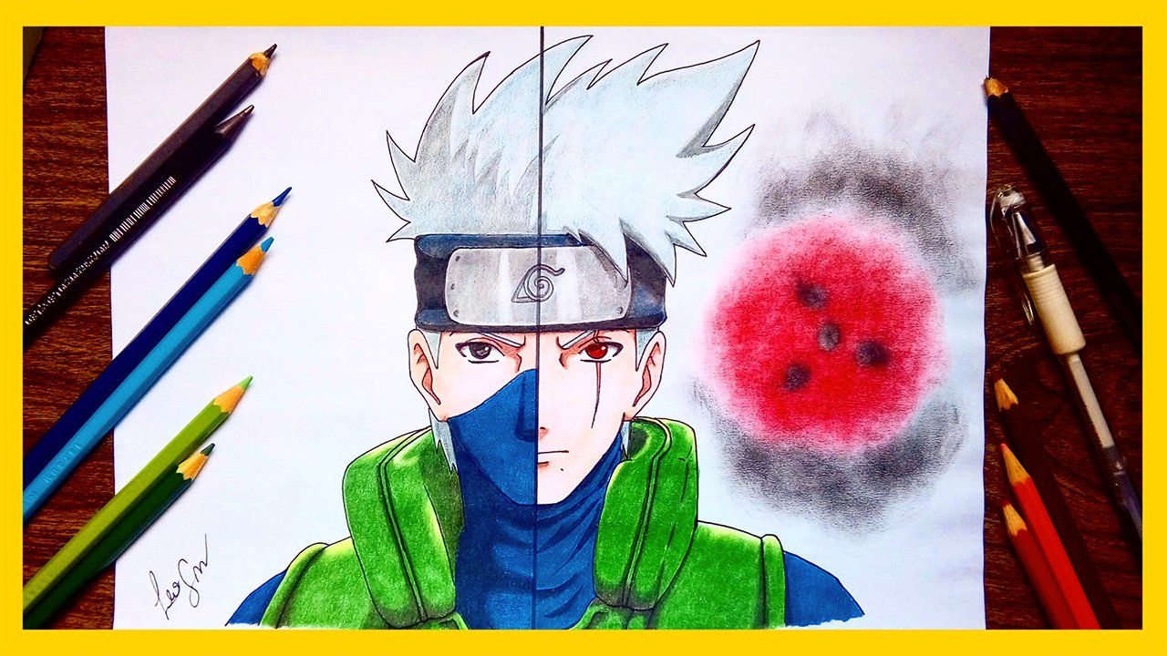 como desenhar o Kakashi passo a passo fácil 