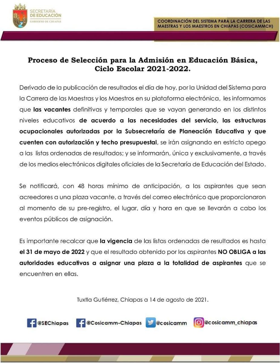 cosicamm's tweet photo. INFORMACIÓN IMPORTANTE

Participantes acreditados del Proceso de Selección para la Admisión en Educación Básica, Ciclo Escolar 2021-2022. https://t.co/5JdMaxUbFq