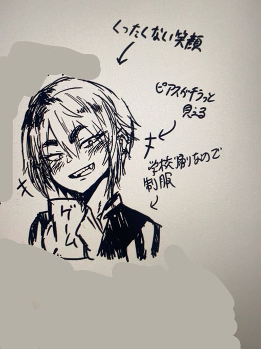 プロットに表情とか描き込んでるんだけど、めちゃくちゃ良い表情が描けたので上げときます。おやすみなさい〜🦊 