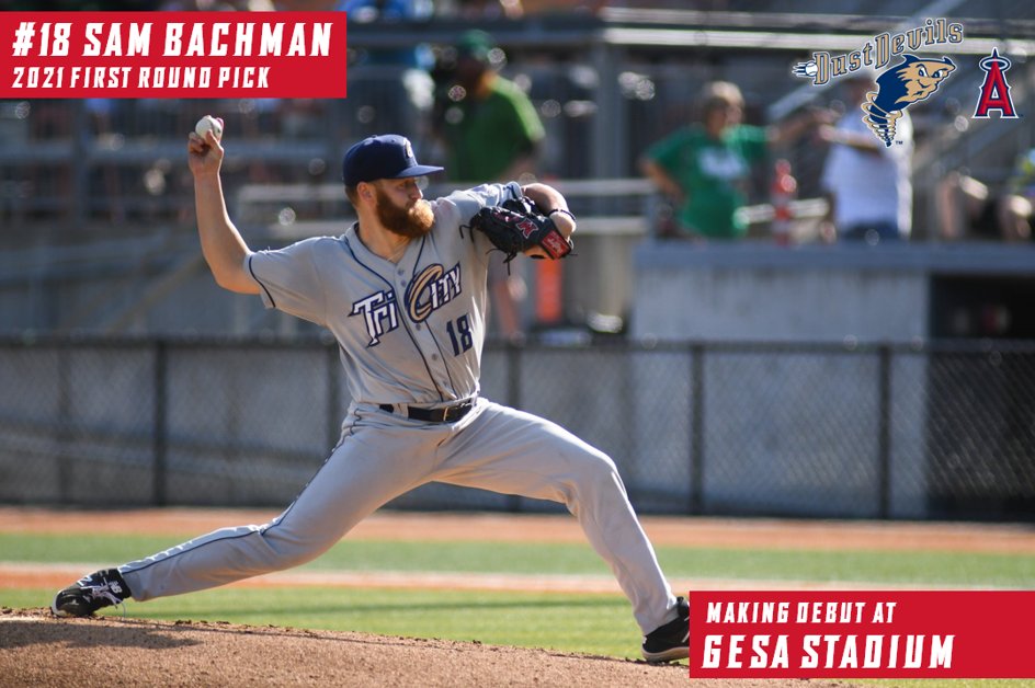 Come out tonight for the Gesa Stadium debut of <a href="/Angels/">Los Angeles Angels</a> 2021 1st Round Pick Sam Bachman! Bachman was selected 9th overall out of Miami (OH) University. [picture credit: <a href="/JaredRavich/">Jared Ravich</a>]