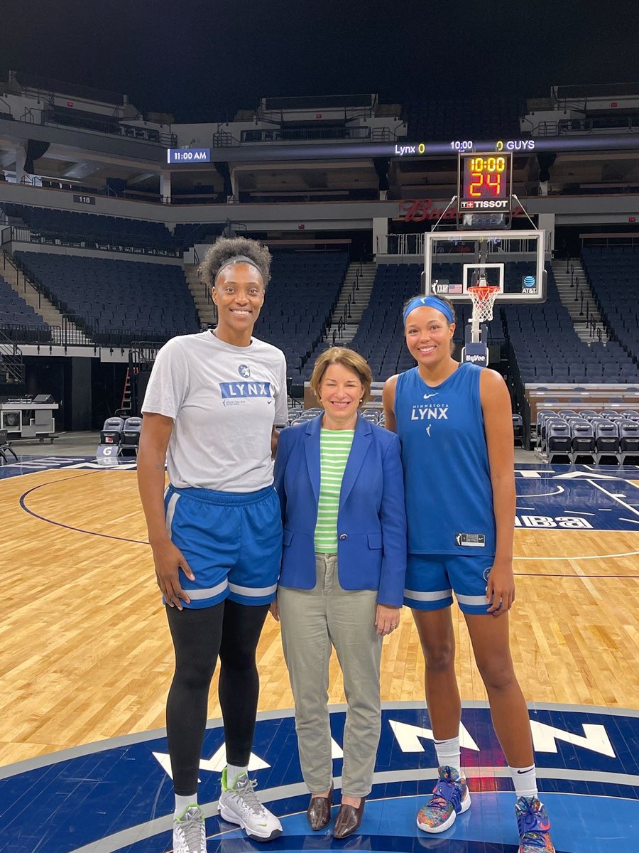 Amy Klobuchar (@amyklobuchar) on Twitter photo Honored to be with these incredible (and incredibly tall) gold medal winning basketball 🏀 Lynx players <a href="/SylviaFowles/">Sylvia Fowles</a> and <a href="/PHEEsespieces/">napheesa collier</a> Honored to be with these incredible (and incredibly tall) gold medal winning basketball 🏀 Lynx players <a href="/SylviaFowles/">Sylvia Fowles</a> and <a href="/PHEEsespieces/">napheesa collier</a>