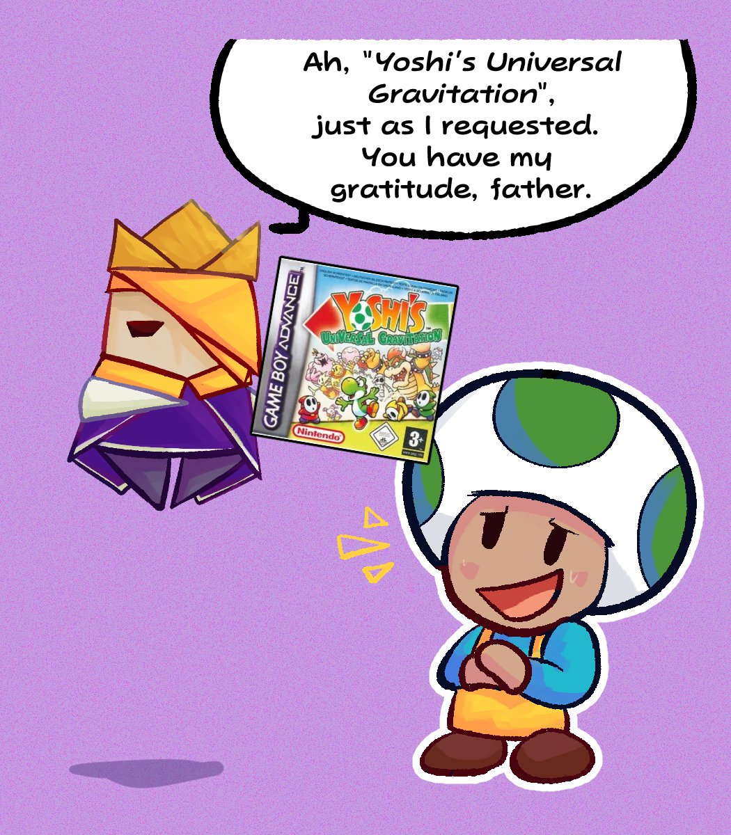 The Origami Kids receive a Yoshi Game 
#papermario #papermariotheorigamiking #nintendo #fanart 