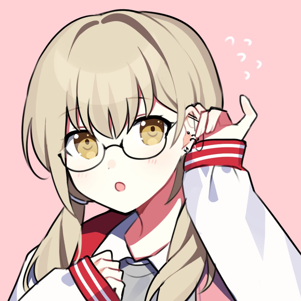 1girl solo glasses twintails low twintails jacket simple background  illustration images