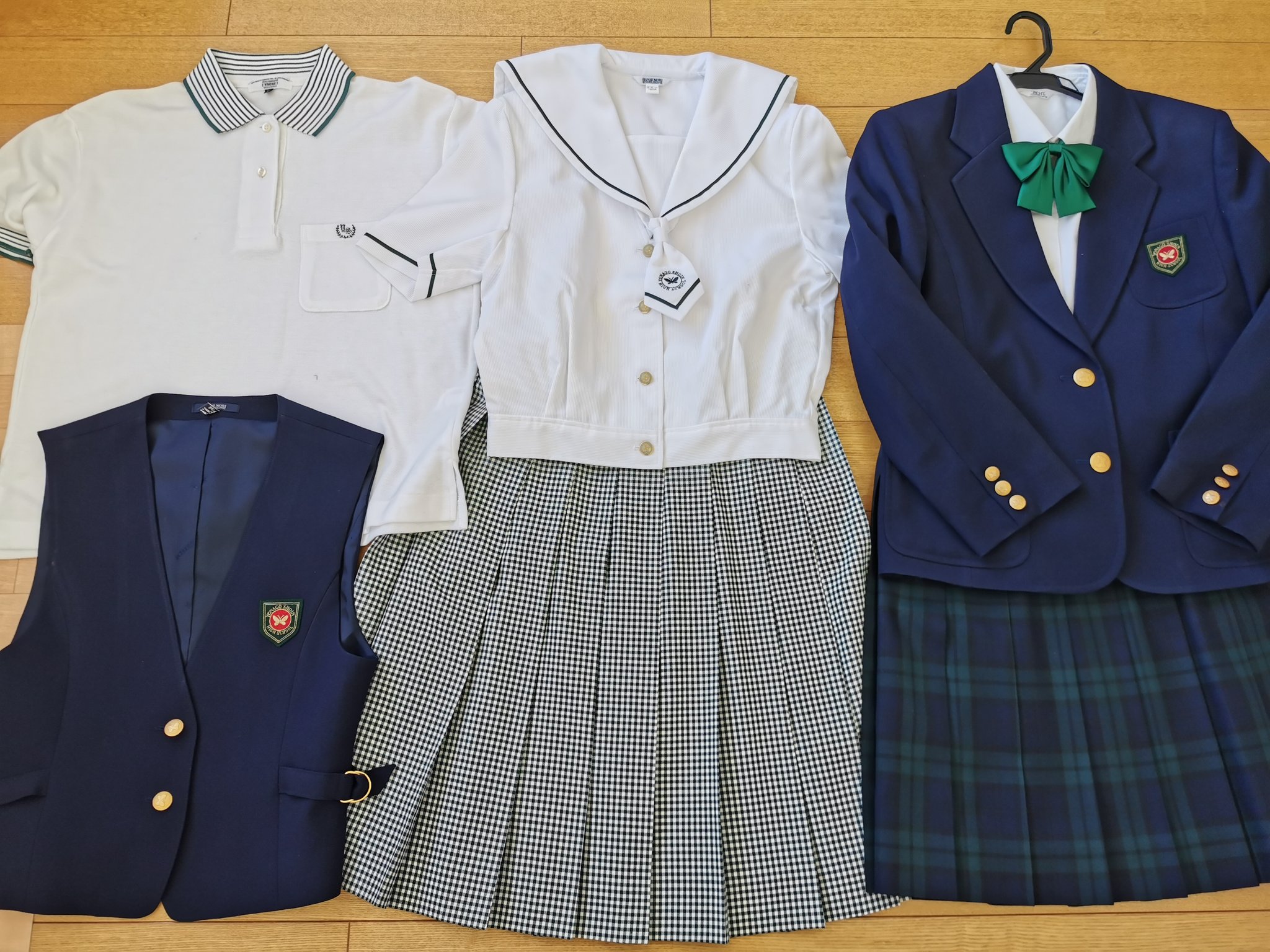 ▽鳥取県 米子松蔭高校 サブかばん(校章入り) 女子制服卒業生の